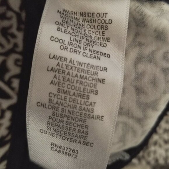 Laundry by Shelli Segal Sz 8 Capri Pants Printed White Navy Blue Mature - Picture 3 of 8